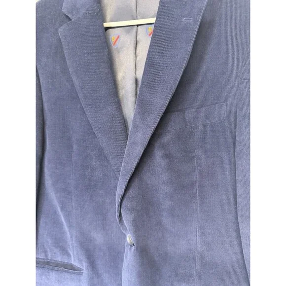 Tommy Hilfiger Men Modern-Fit Stretch Corduroy Sport Coat Cobalt Blue Cotton 40R